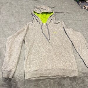 Under Armour Heather Gray Hoodie with Bright Green Interior